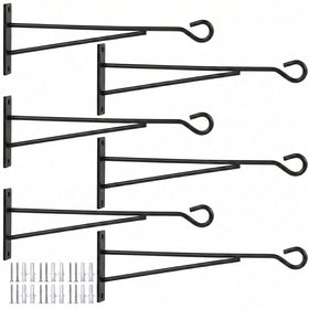 Eyrosa 8-inch hanging plant hook on a wooden fence supporting vertical greenery.