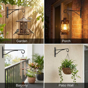 Eyrosa metal plant hook holds up to 12 pounds for baskets.