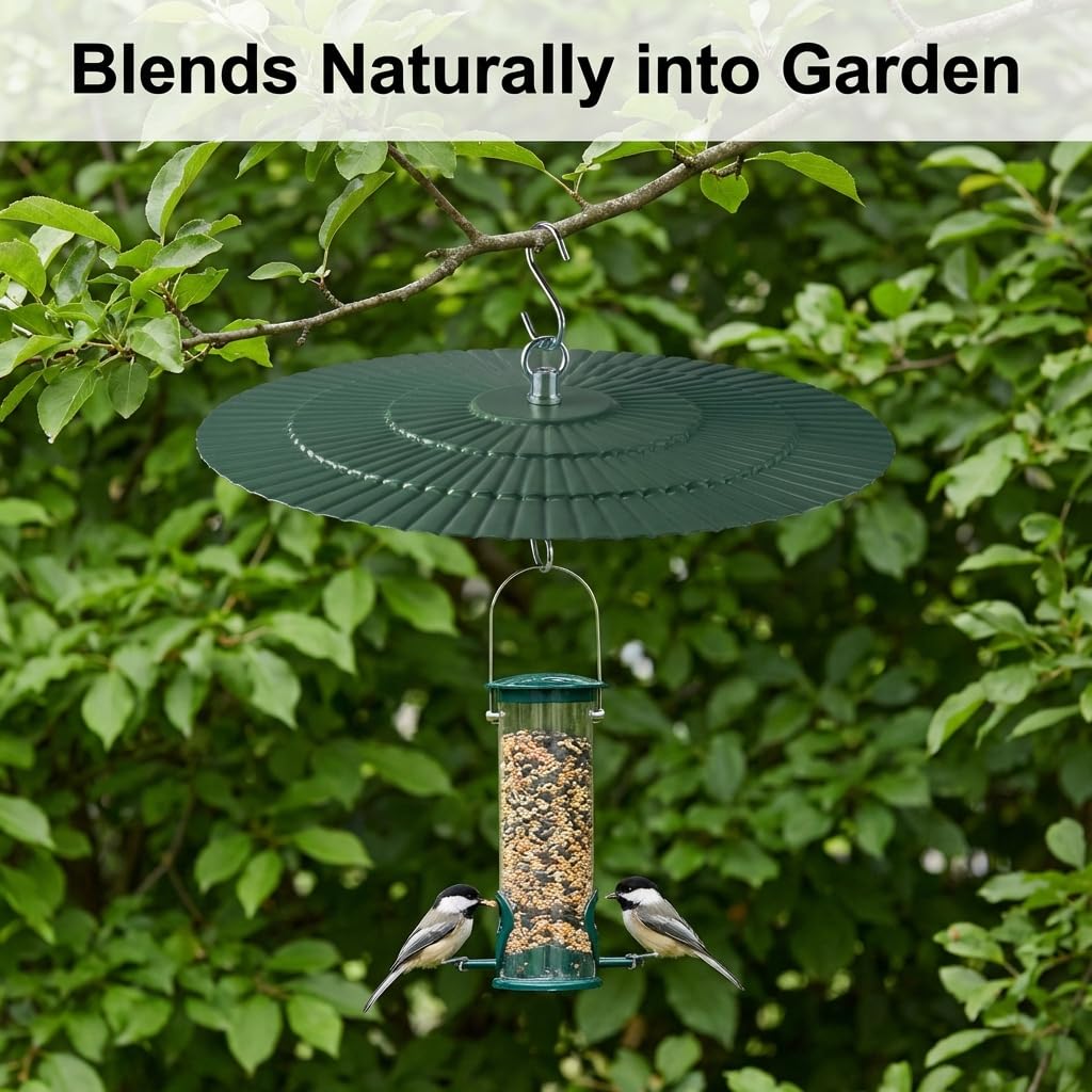 Eyrosa metal shade for small bird feeders offers durable weather protection