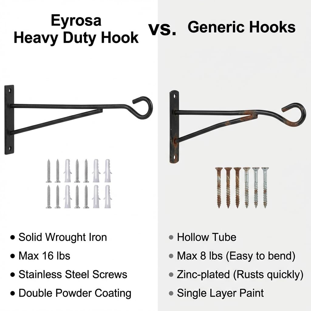 Eyrosa outdoor fence hanger setup enables quick installation.