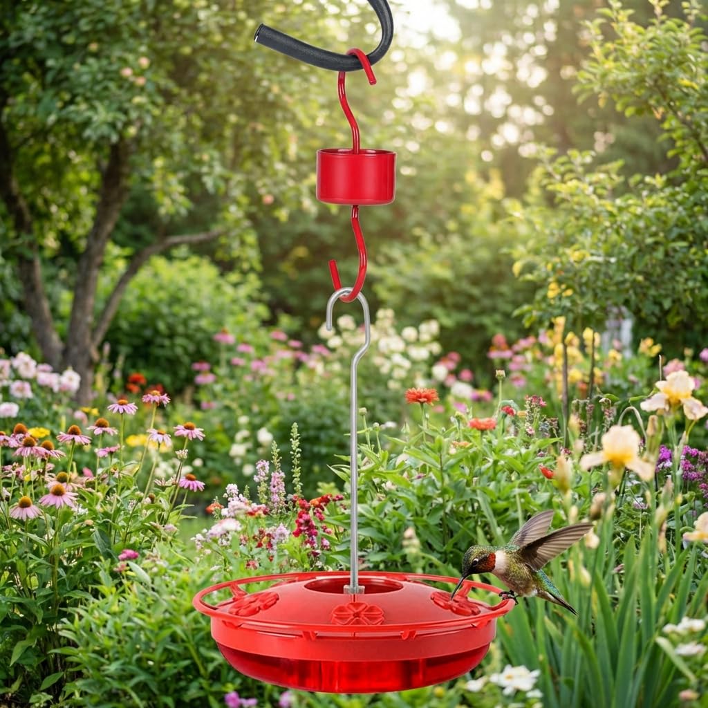 Eyrosa rust-resistant red coating attracts birds while resisting weather.
