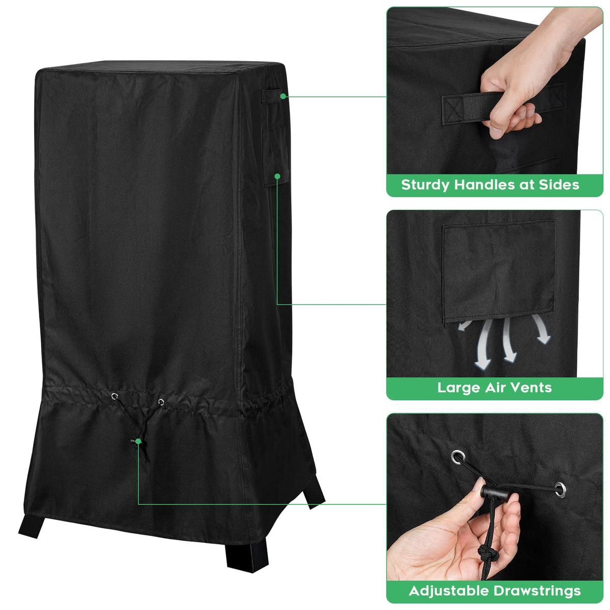 EZ-DONGTENG 30-inch vertical smoker cover protecting a vertical unit