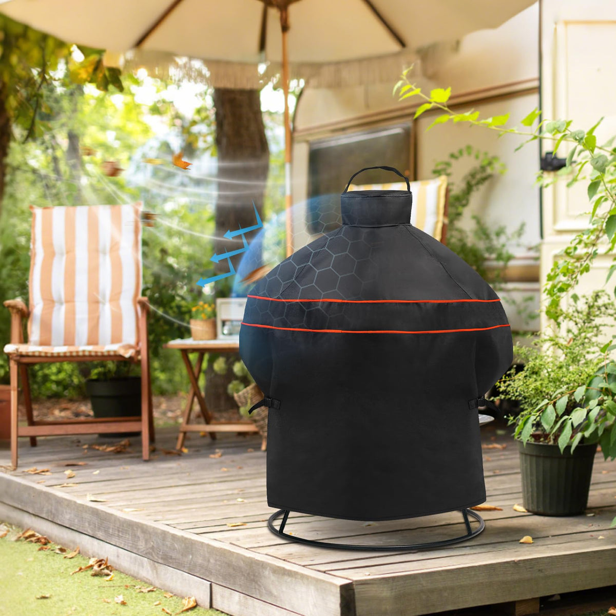 EZ-DONGTENG cover over an egg grill viewed from side