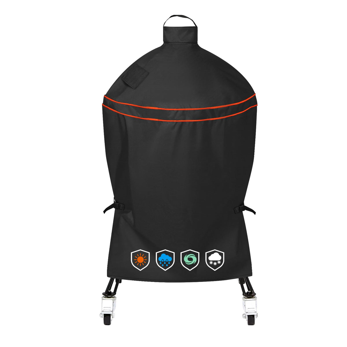 EZ-DONGTENG grill cover 33dia-48h shields Kamado Joe from rain and sun.