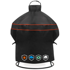 EZ-DONGTENG heavy-duty cover on Kamado Joe Joe Jr grill protecting from rain and dust