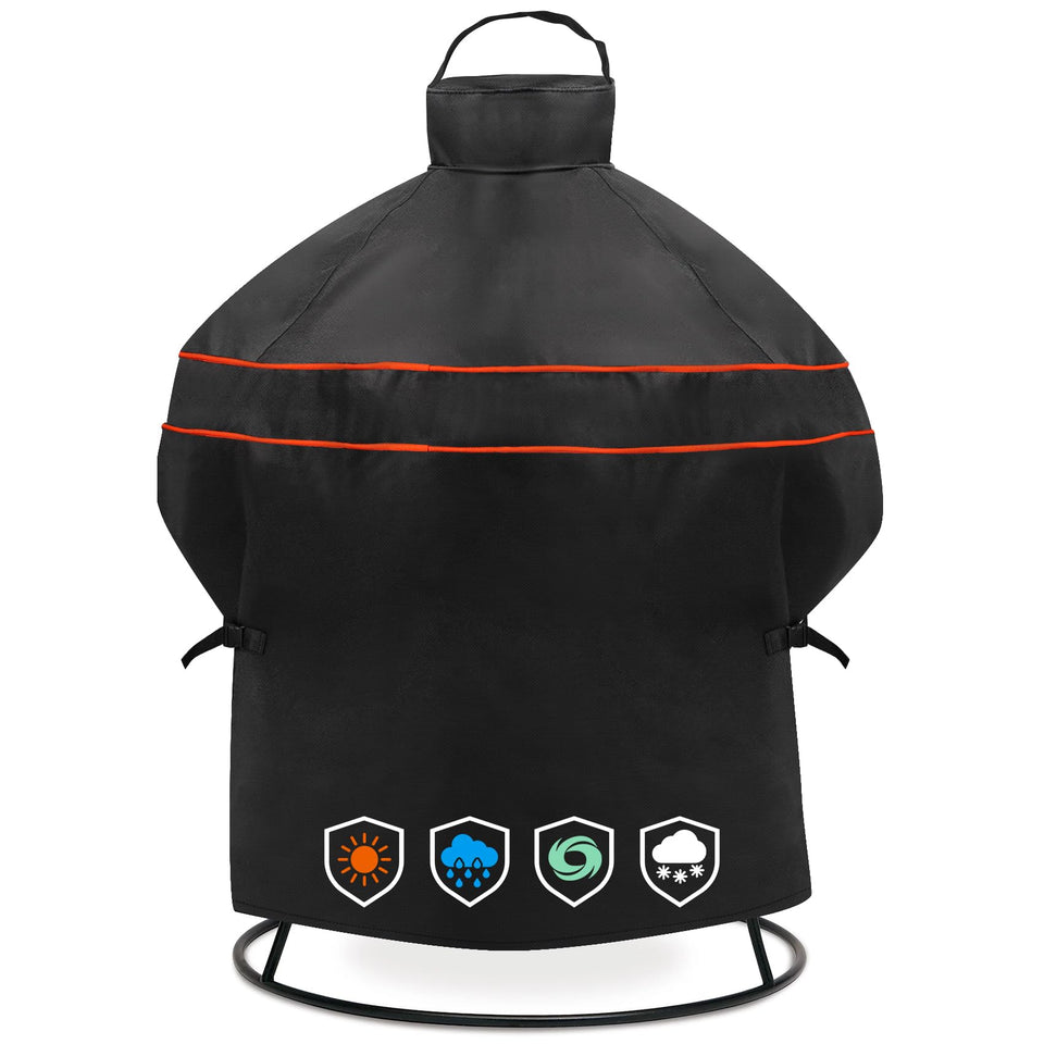 EZ-DONGTENG heavy-duty cover on Kamado Joe Joe Jr grill protecting from rain and dust