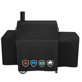 EZ-DONGTENG heavy-duty grill cover front view protects Char-Griller Smokin Champ 1624 from weather