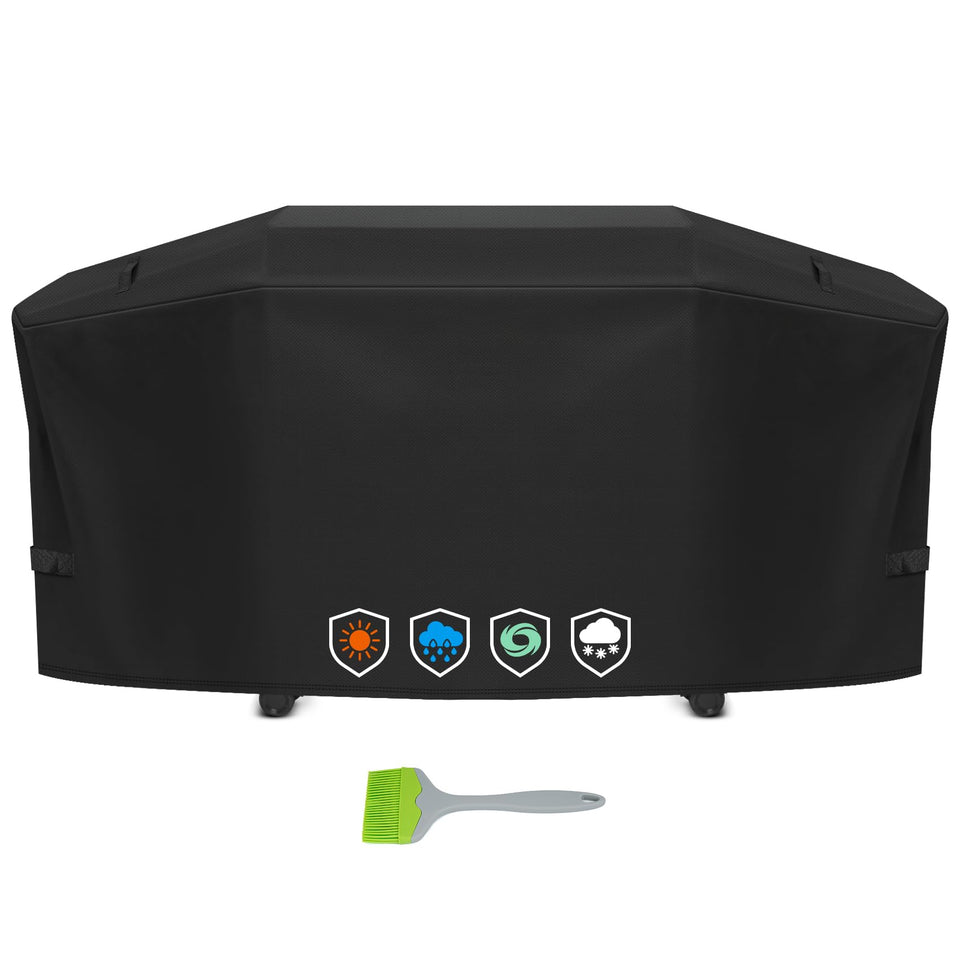 EZ-DONGTENG heavy-duty grill cover protecting Weber Slate 36-inch griddle from rain.