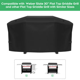 EZ-DONGTENG Weber Slate 30in grill cover side view shields against rain and dust.