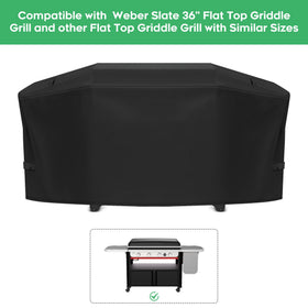 EZ-DONGTENG Weber Slate 36-inch griddle cover shields outdoor cooking area from snow.