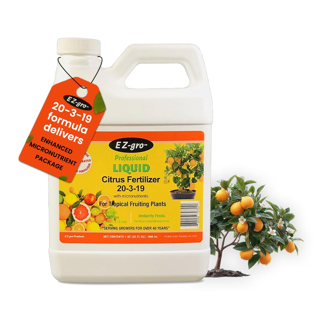 EZ-gro Citrus Fertilizer bottle pour supports robust growth