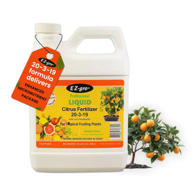 EZ-gro Citrus Fertilizer bottle pour supports robust growth