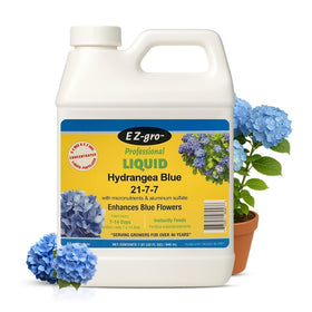 EZ-GRO Hydrangea Fertilizer bottle ready for quick feeding and vibrant blooms.