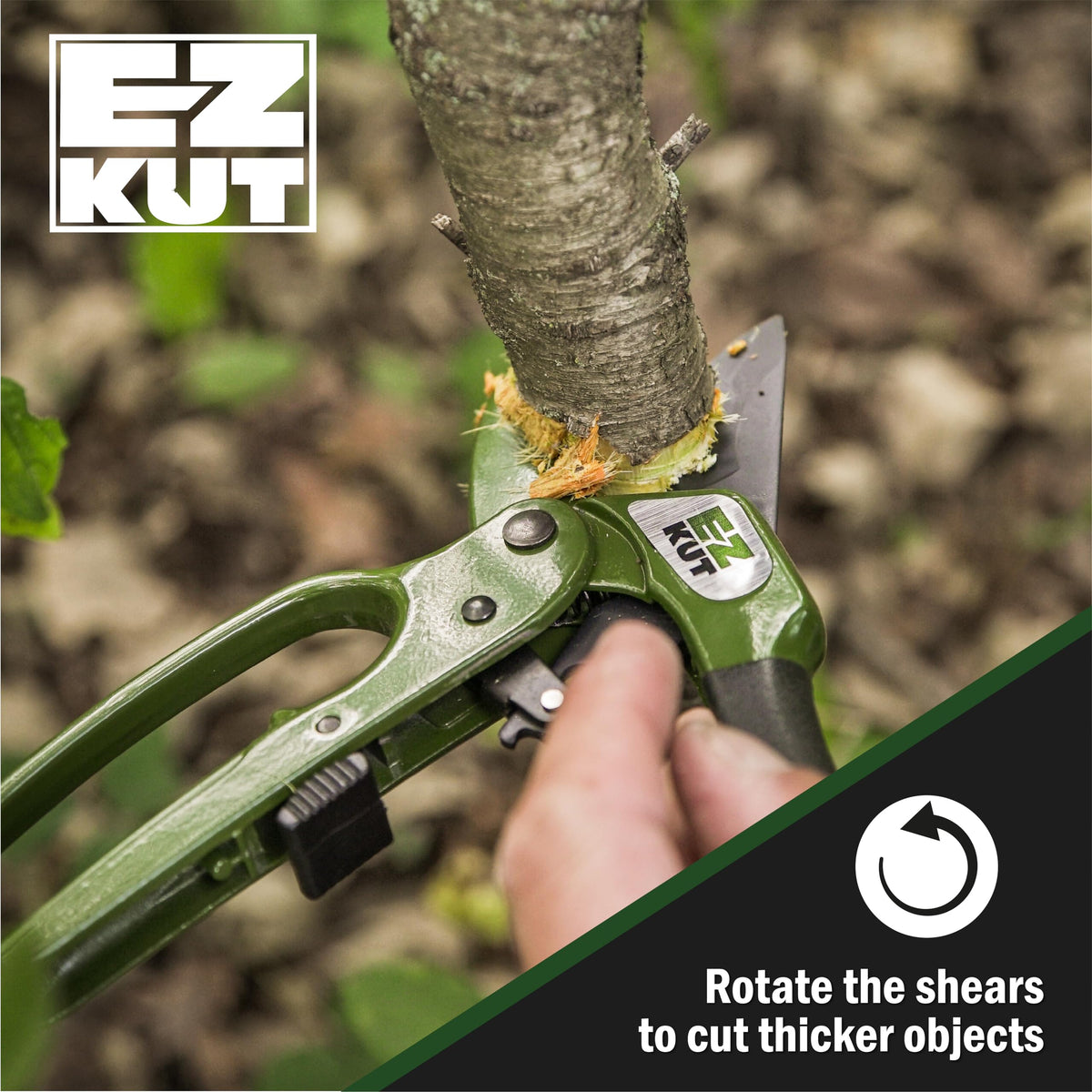 EZ Kut heavy-duty pruning shears green suitable for medium to large hands.