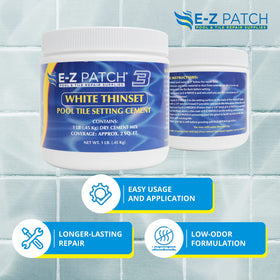 E-Z Patch 3 color-adjustable adhesive matches tile color precisely.
