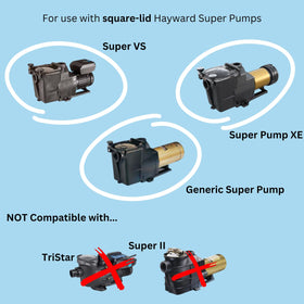 EZ POOLS reinforced-duty pump basket lift-tab enables quick removal during maintenance.