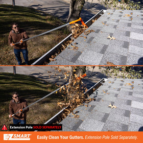 EZ SMART Mini Rake Head showing durable weather-resistant plastic construction.