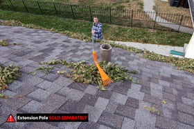 EZ SMART Mini Rake Head attached to a standard Acme-thread pole.