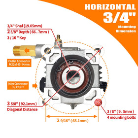 EZJOB horizontal pump mount ready for installation on compatible machines for reliable power washing