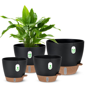 Ezmixcoop 12-inch self-watering pot with water level indicator for easy plant care