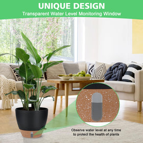 Ezmixcoop 8-inch planter with water level indicator for moisture control