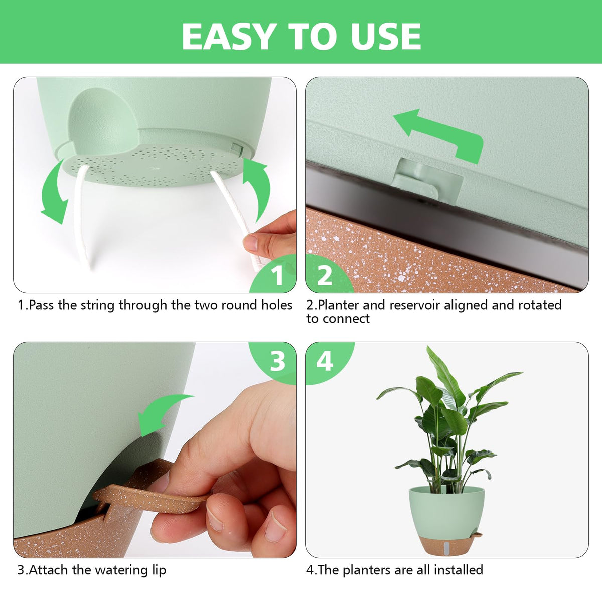 Modern green design of Ezmixcoop planter complements home and garden spaces.