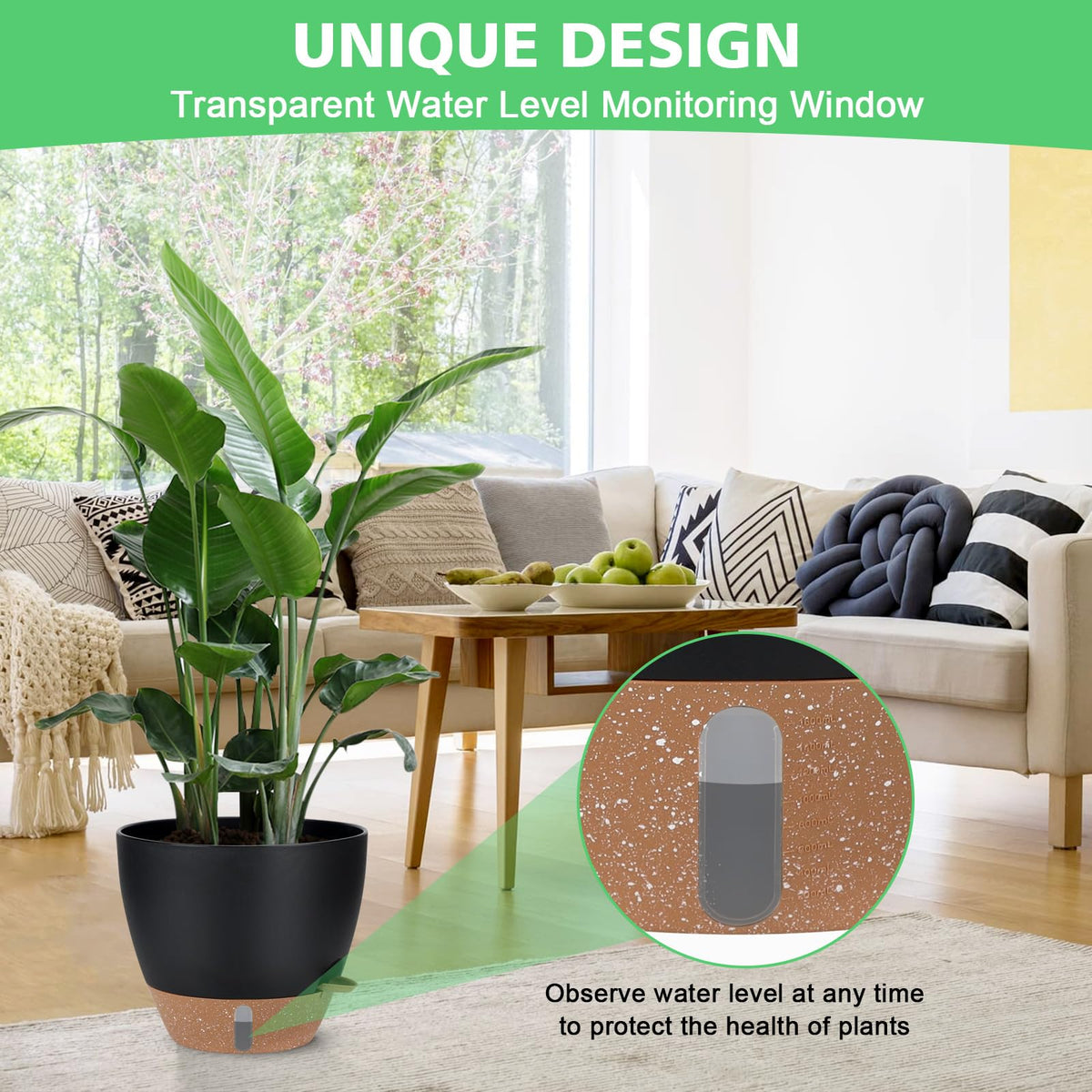 Ezmixcoop 6.5in planter reservoir and drainage for mid-size plants.
