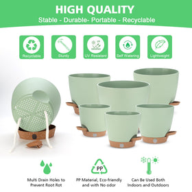 Ezmixcoop self-watering planter 5-5-inch features water level window for compact spaces.