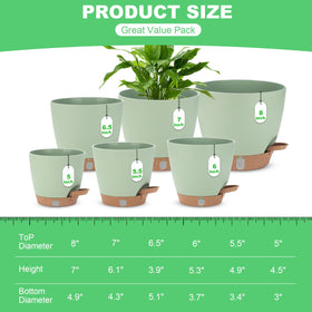 Ezmixcoop self-watering planter 7-inch with water level window to monitor moisture.