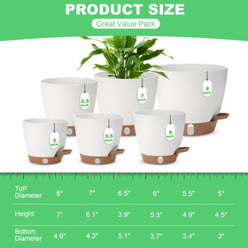 Ezmixcoop self-watering pot 7-inch with reservoir and drainage.