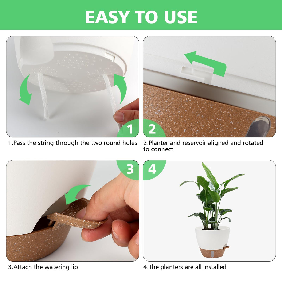 Ezmixcoop pot with clip-on watering lip for root-zone refilling