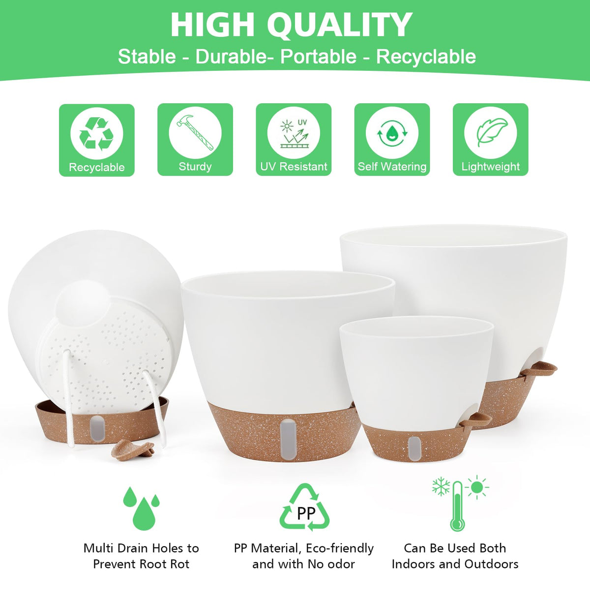 Ezmixcoop pot with mesh drainage holes promoting soil aeration