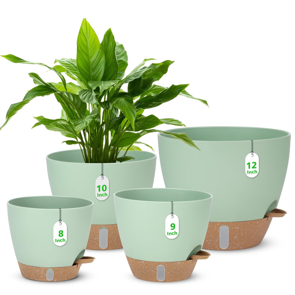 Ezmixcoop 12-inch pot with water level indicator for easy moisture monitoring.