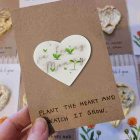 Ezoon handmade memorial heart card with biodegradable materials