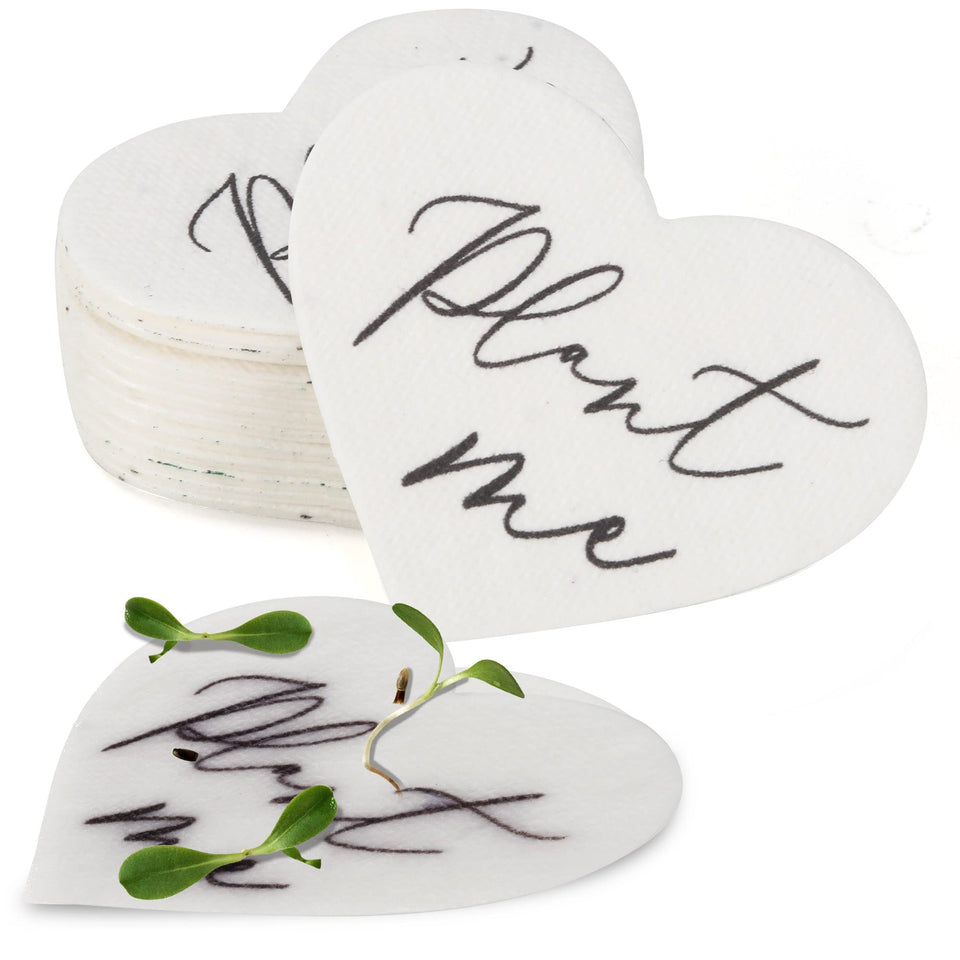 Ezoon plantable wildflower heart shaped favor paper set of 50, eco-friendly keepsake