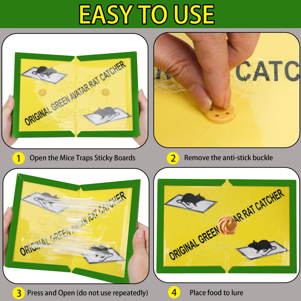 Ezoon thick cardboard board resists movement for stable trapping.
