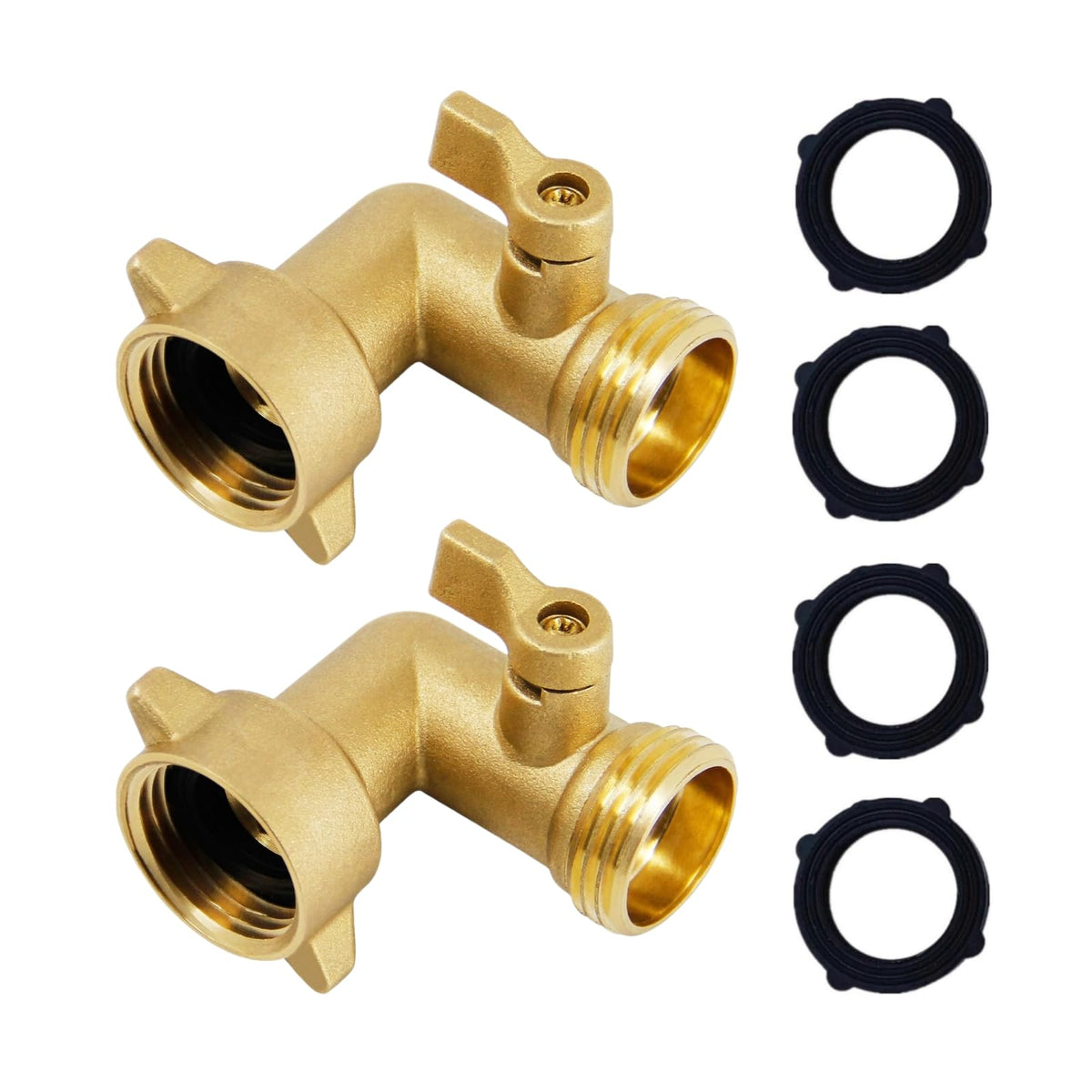 EZtar 90-degree hose elbow side view for tight RV hookups with smooth flow.
