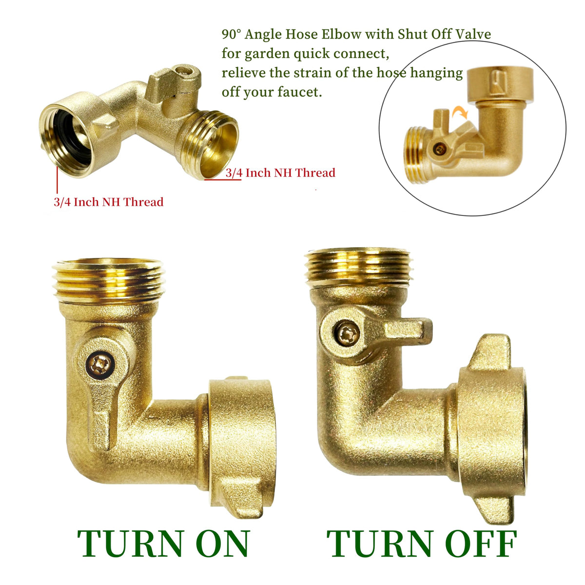 EZtar brass RV elbow close-up highlighting lead-free durability.