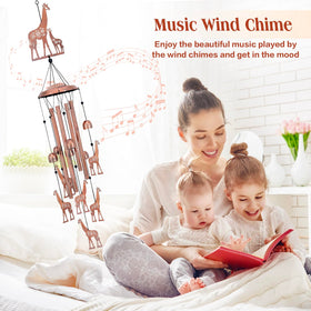 EZTZEN Giraffe Wind Chimes top cover protecting hardware from weather.