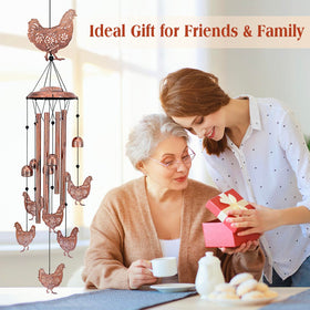 EZTZEN chicken wind chimes six small chickens detail design