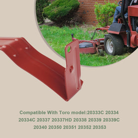Installation view of EZYPak baffle-front on a Toro mower, quick replacement.