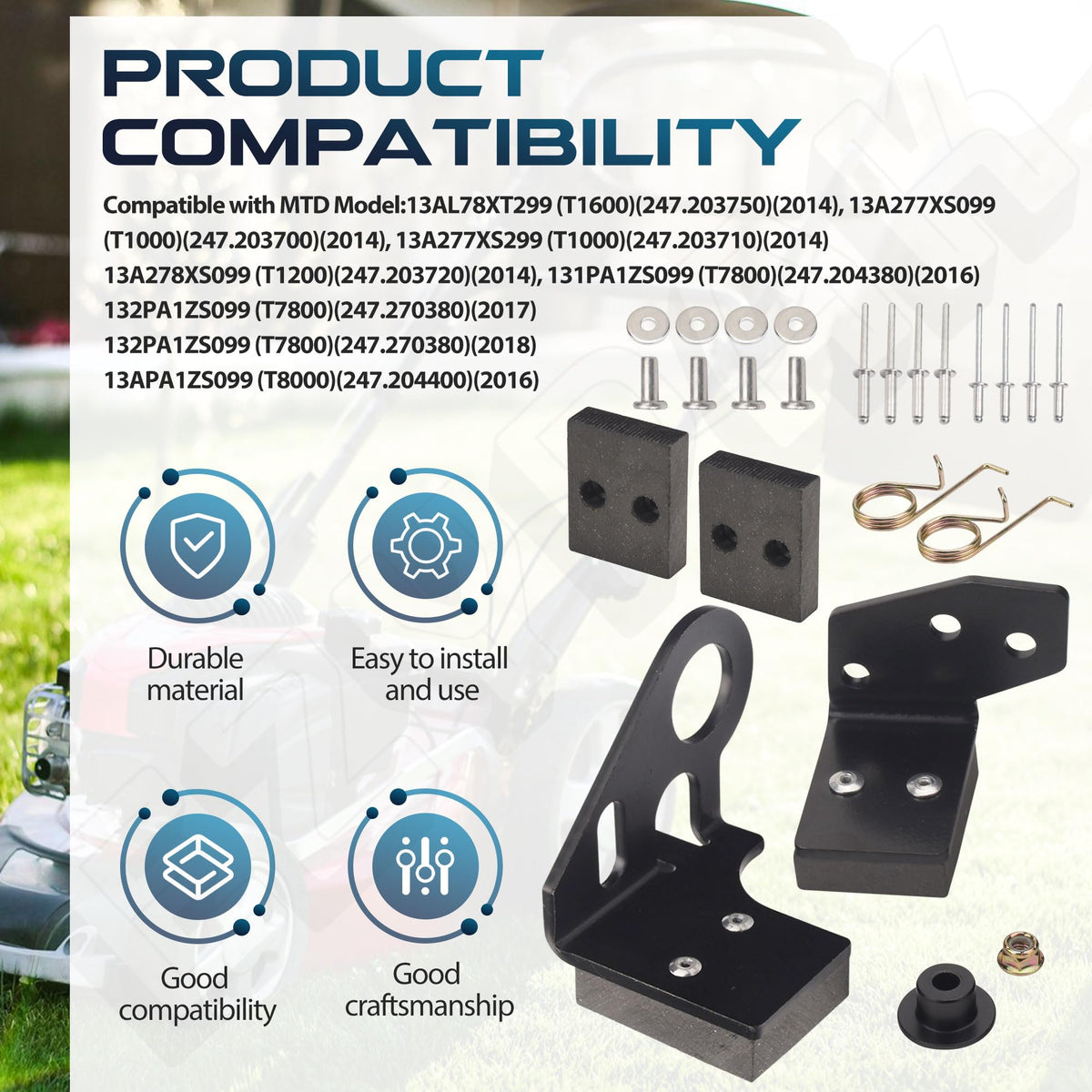 EZYPAK deck brake arm kit labeling; clear part numbers for easy ordering.