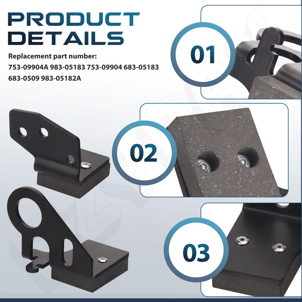 EZYPAK deck brake arm kit packaging; ready-to-install part for quick mower repairs.
