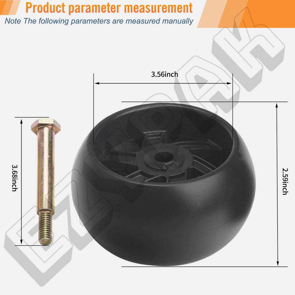 EZYPak wheel assembly with Husqvarna compatibility supports easy maintenance.