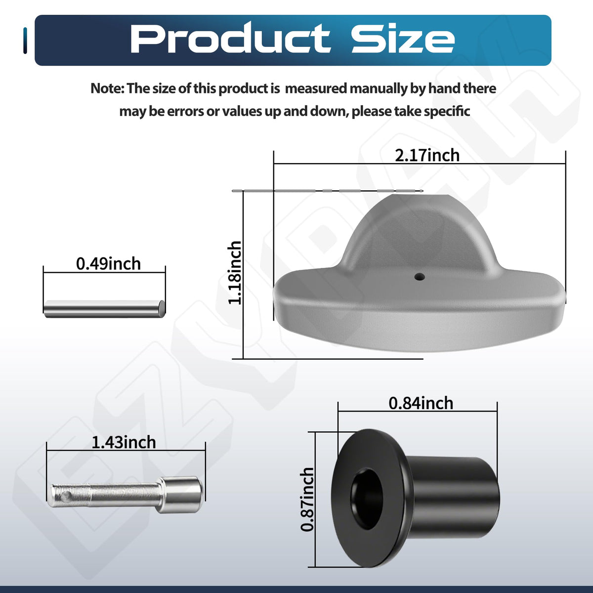 EZYPak pin and collar closeup highlighting reinforced hardware for durability.