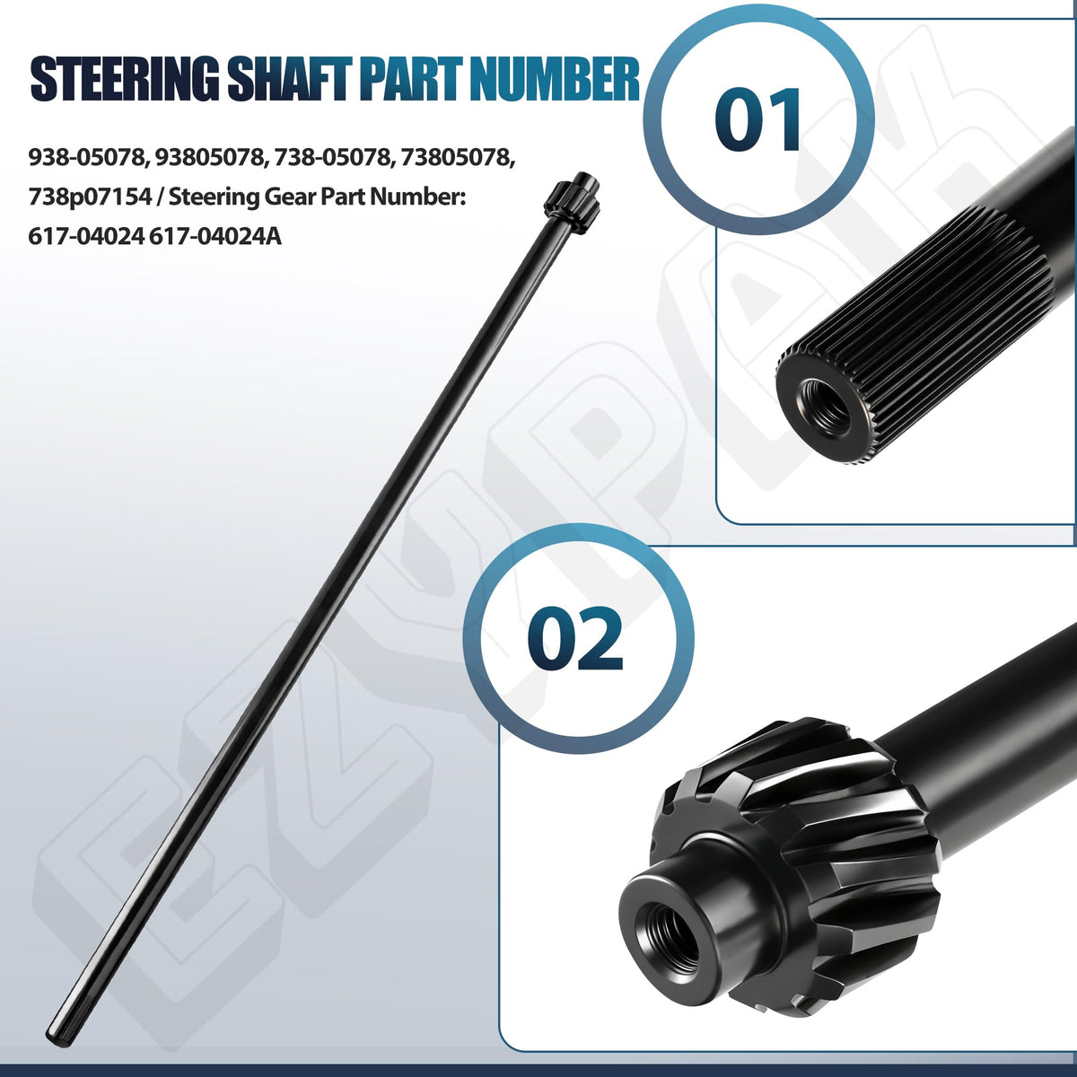 EZYPAK steering shaft 53.6 cm length for stable mower handling