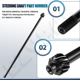 EZYPAK steering shaft 53.6 cm length for stable mower handling