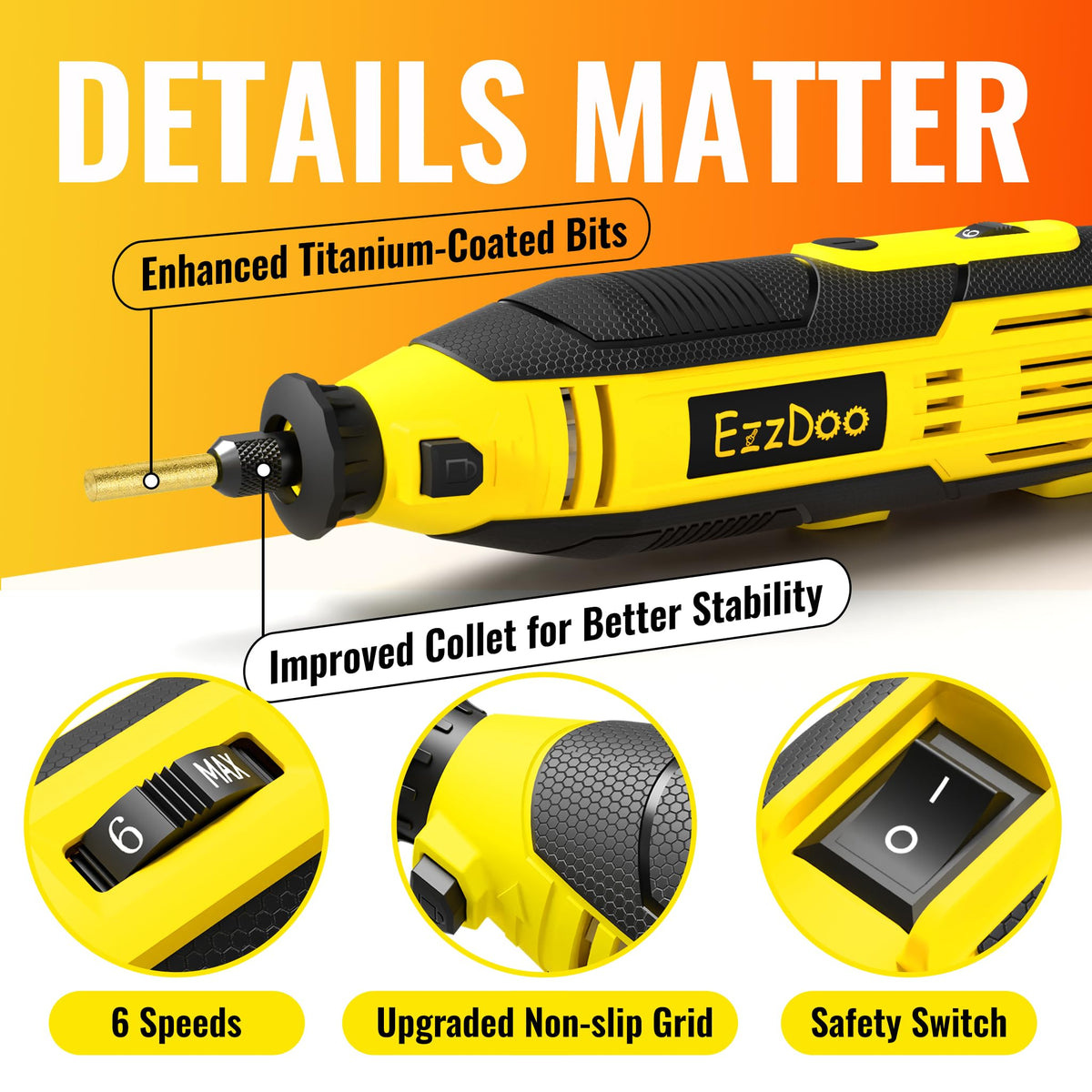 EzzDoo precision-angle guide illustrating professional-like accuracy