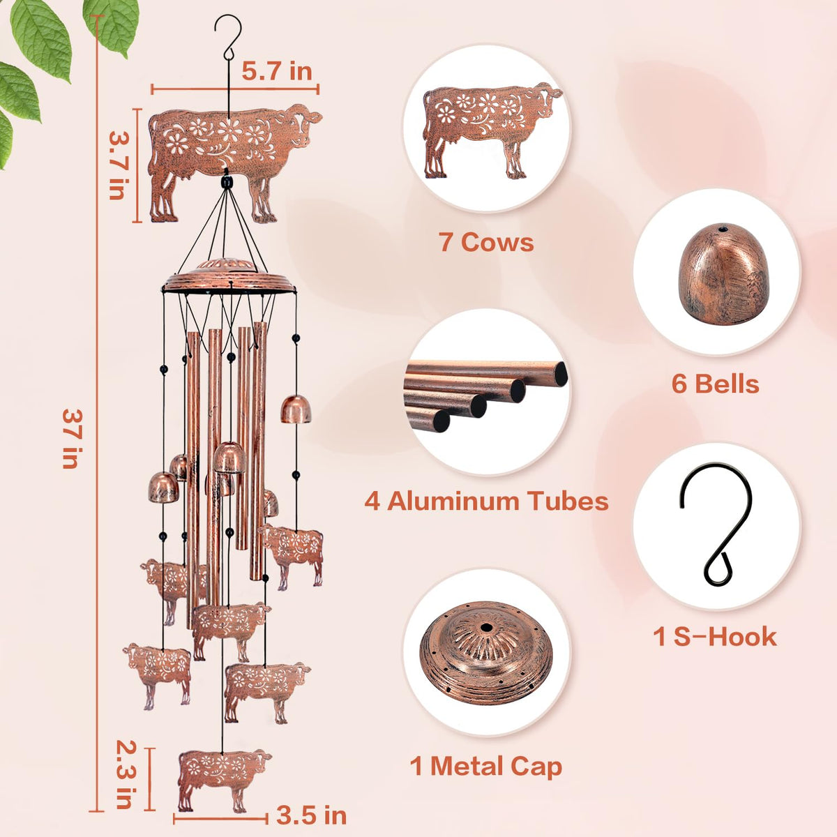 EZTZEN aluminum tubes produce crisp, clear chimes with every breeze.