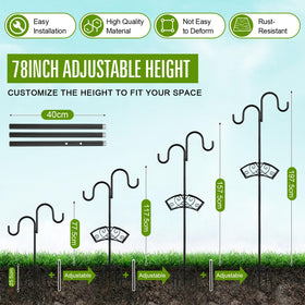 Faankiton adjustable-height hose pole shows adjustable height range.